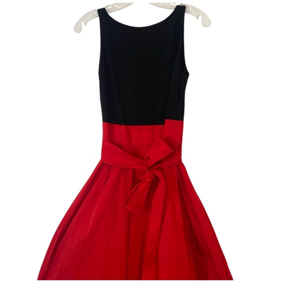 Lauren Ralph Lauren Runway Taffeta Ball Gown Dress Red Black With Pockets Size 6 - Picture 3 of 9
